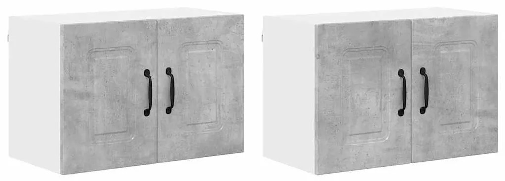 Fali konyhaszekrény 2 pcs Beton Szürke 60 x 31 x 40 cm Faanyag