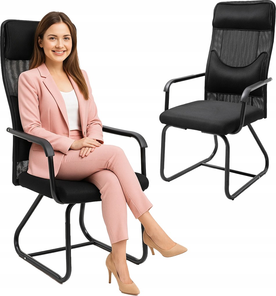 Szék Irodai Konferencia Kényelmes Formázott Fekete Hálós Párnák