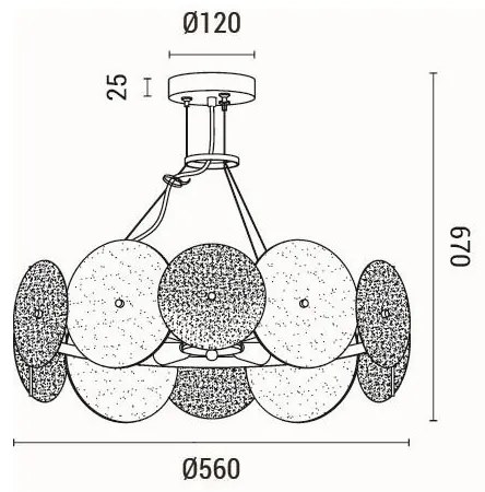 Csillár zsinóron 6xE14/40W/230V