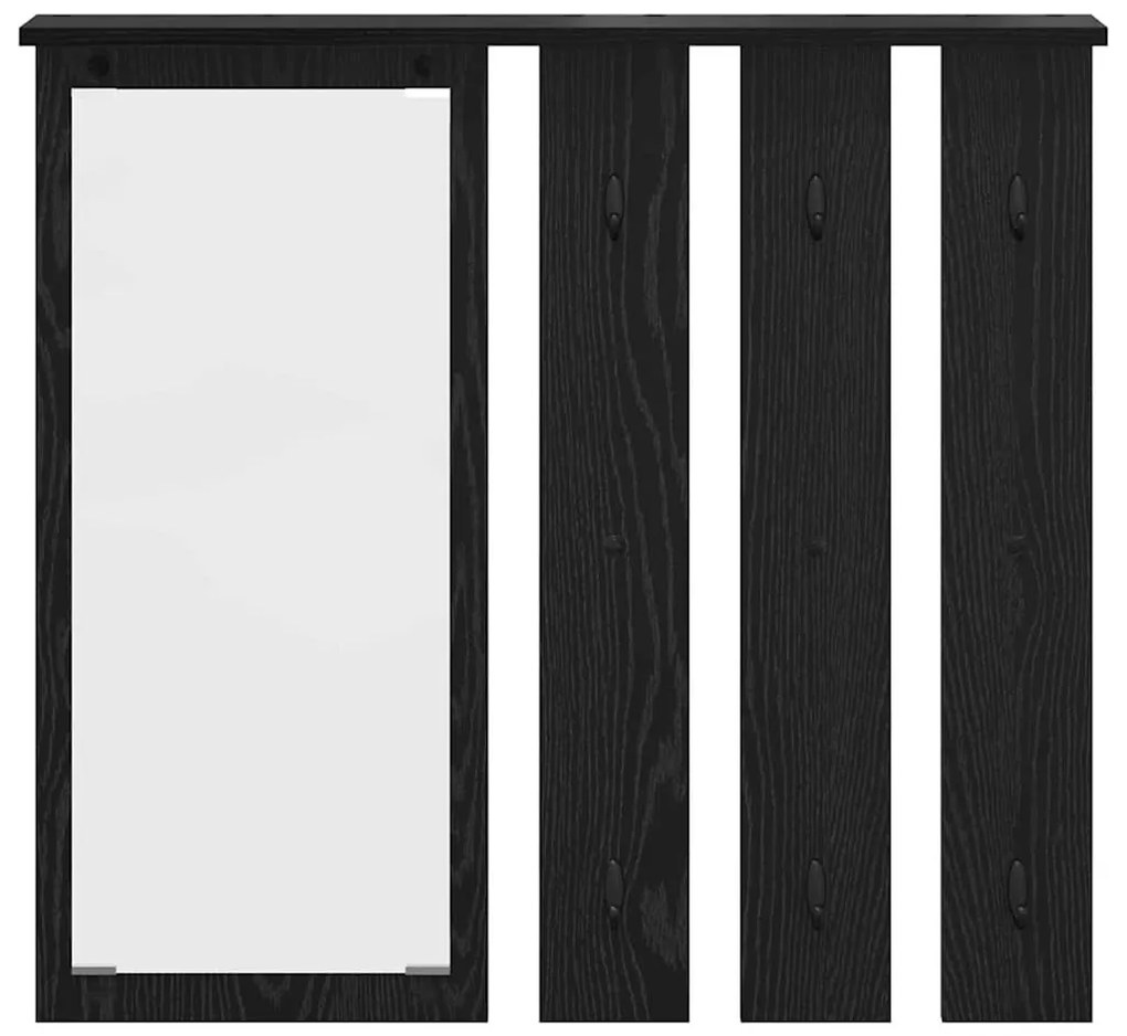 Fali Kabáthorog polcokkal Musta tammi 84 x 10 x 80 cm Faanyag