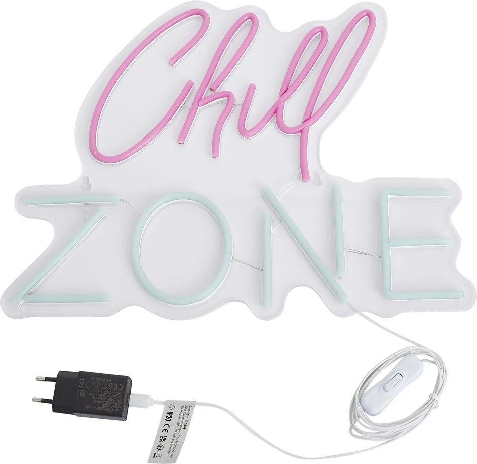 Neon fali lámpa rózsaszín és kék LED-del - Chill Zone