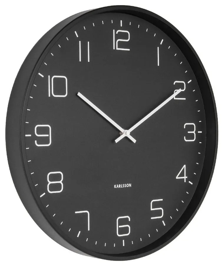 Lofty fekete falióra, ø 40 cm - Karlsson