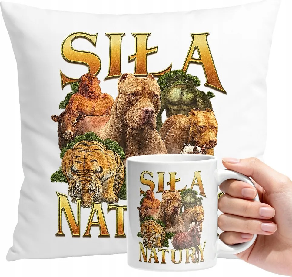 Bögre Szett Párna Vicces Ajándék A Természet Ereje +ingyenes Szöveg