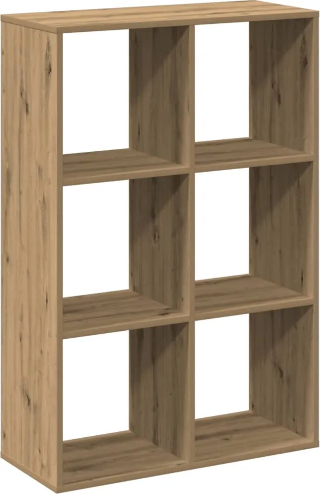 vidaXL kézműves tölgy színű fa elválasztó könyvespolc 69,5x29x103,5 cm