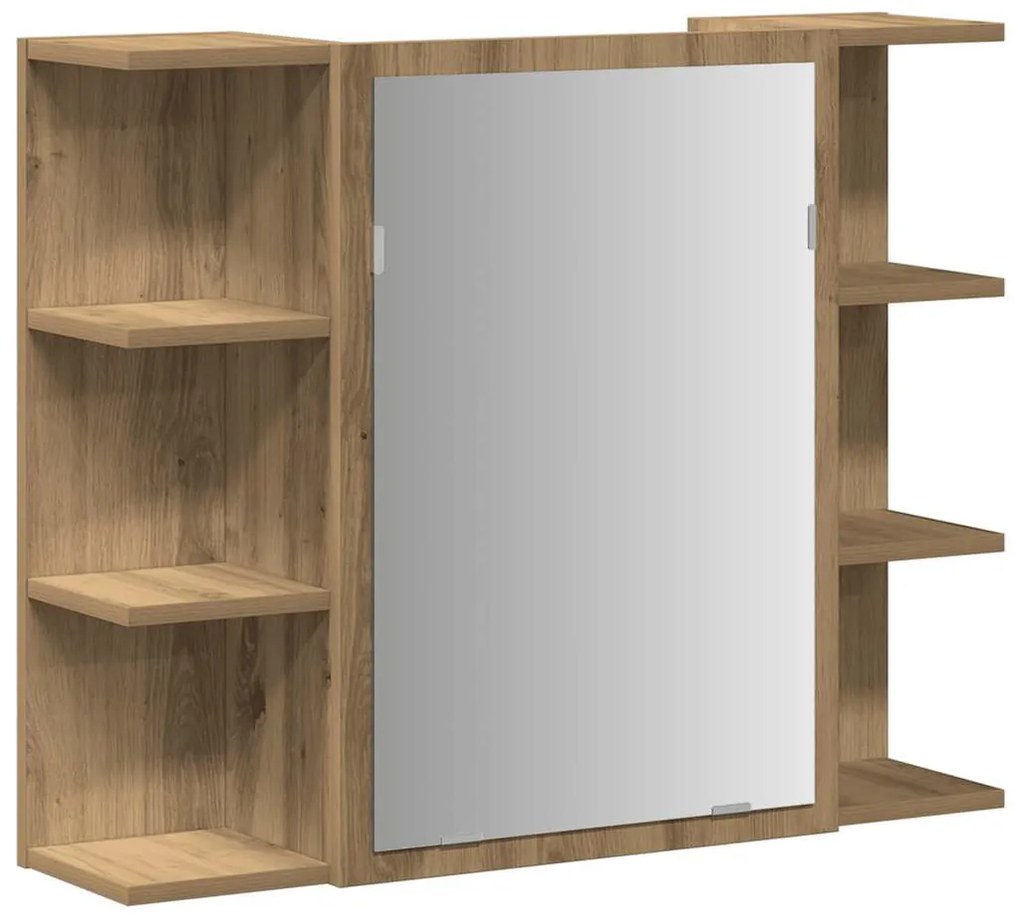 Fürdőszobai tükörszekrény Artisan Oak 80x20,5x64 cm Gépelt fa