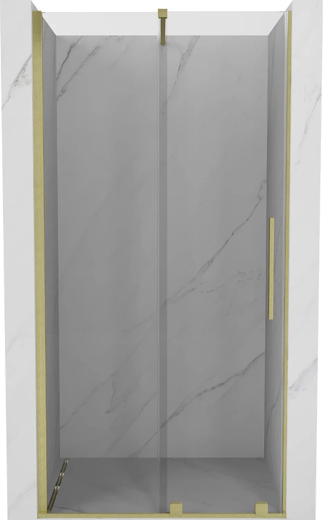 Mexen Velar, nyitható tolóajtó 80x200 cm, 8mm átlátszó üveg, arany matt, 871-080-000-01-55