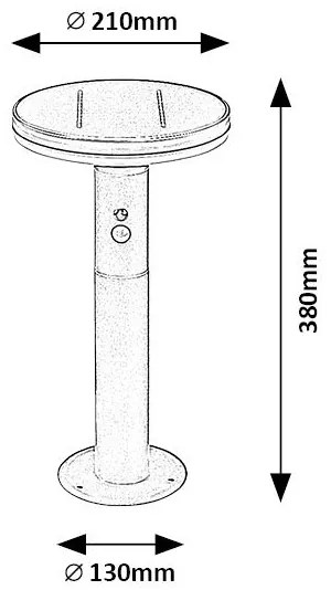 Rabalux 77018 - LED Napelemes lámpa érzékelővel ALASKA LED/10W/3,7V IP44