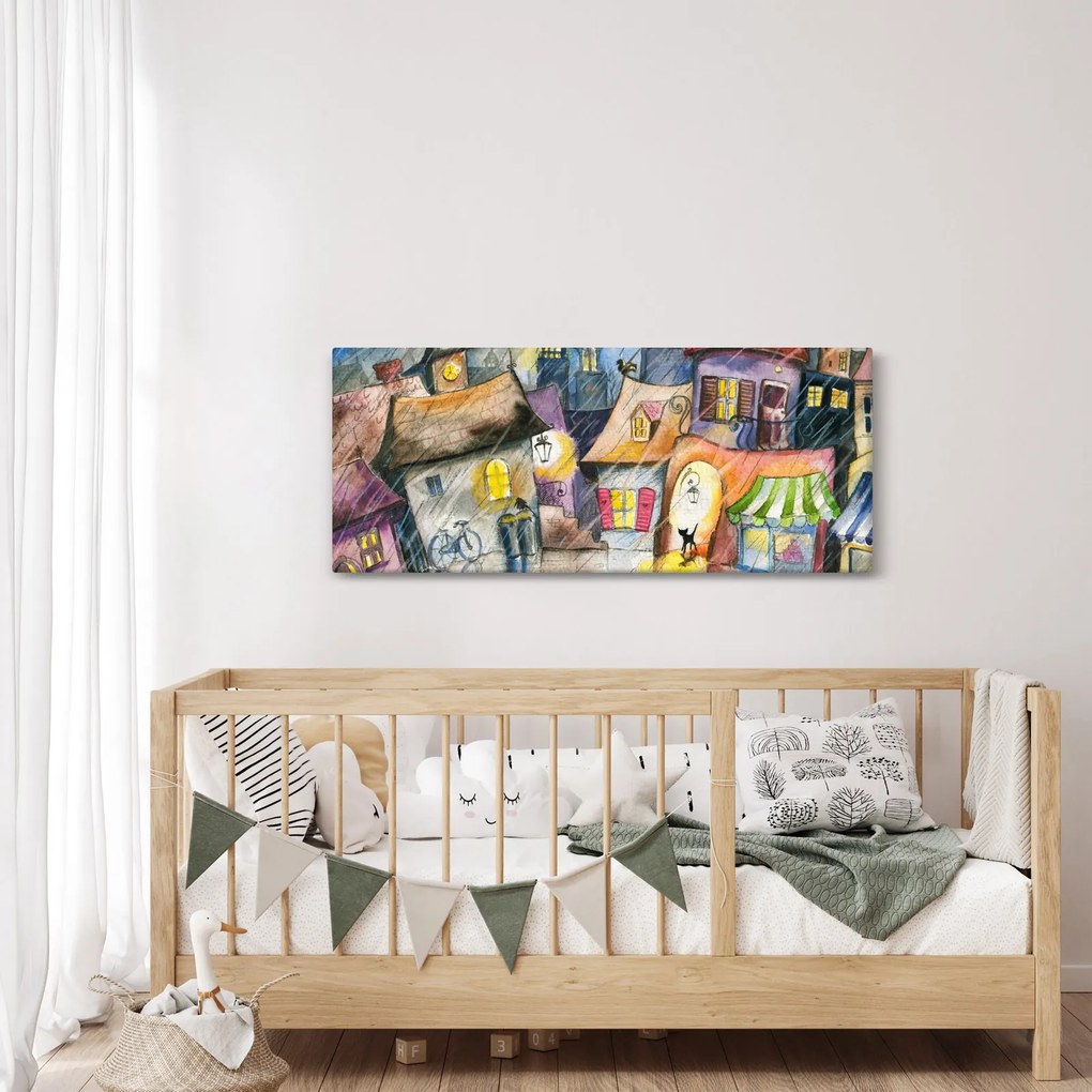 Kép - esős este (120x50 cm)
