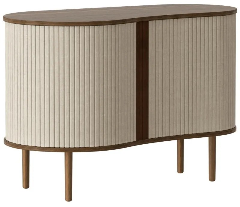 Barna-bézs alacsony komód tölgyfa dekorral, tolóajtóval 100x67 cm Audacious – UMAGE