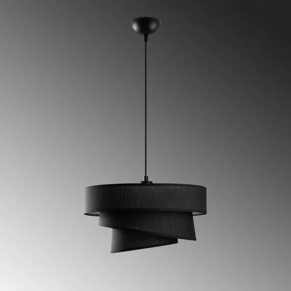 Stage 14711 fekete fém és szövet függőlámpa, Ø40 cm