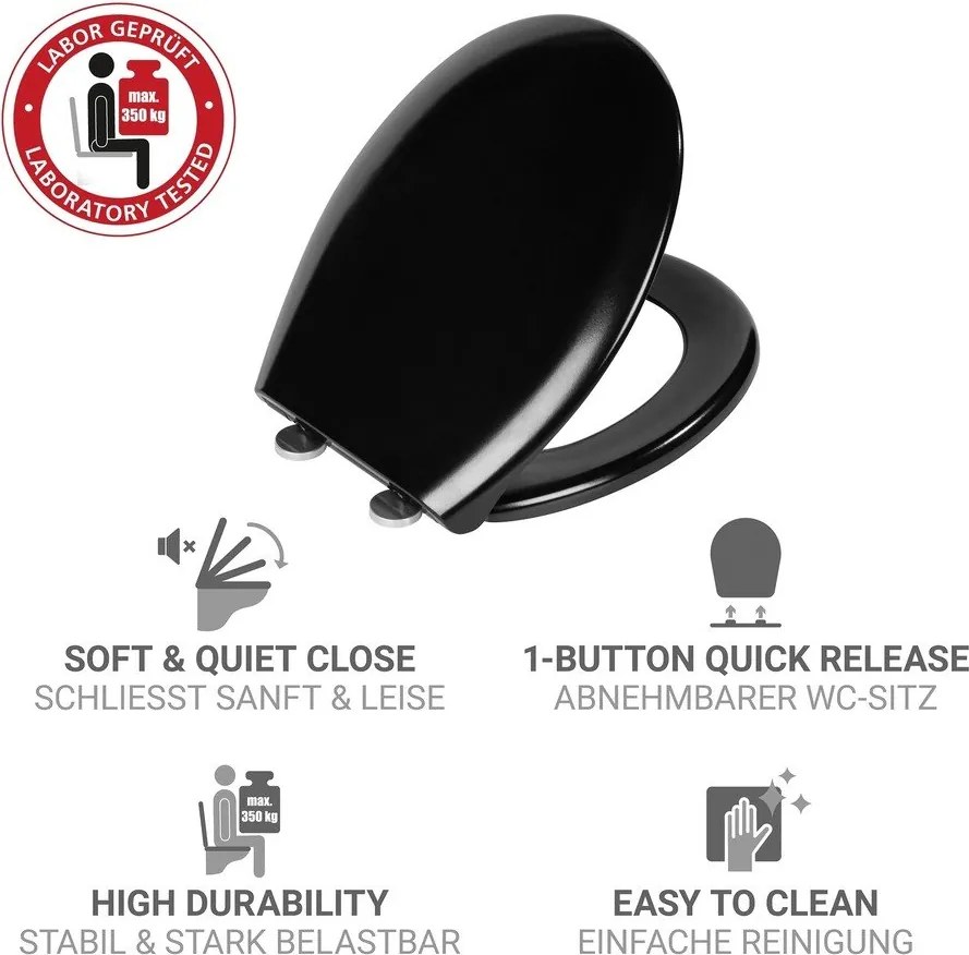 WC-ülőke automatikus záródással 37 x 44,5 cm Rieti – Wenko