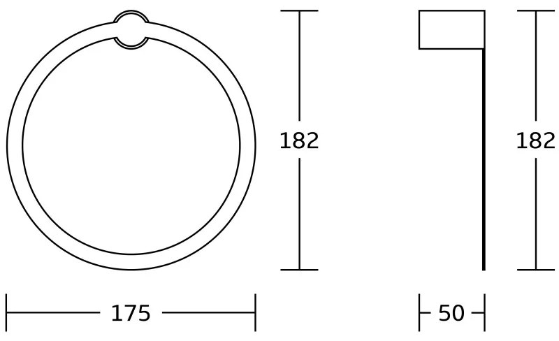 Mexen Base, törölközőgyűrű tartó, fekete - arany, 7088232-57