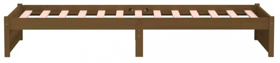 mézbarna tömör fa ágykeret 90 x 200 cm
