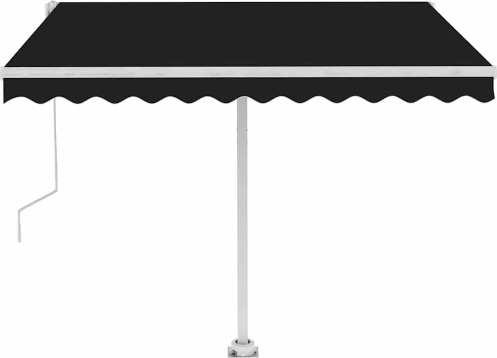 vidaXL antracitszürke automata póznás napellenző 350 x 250 cm