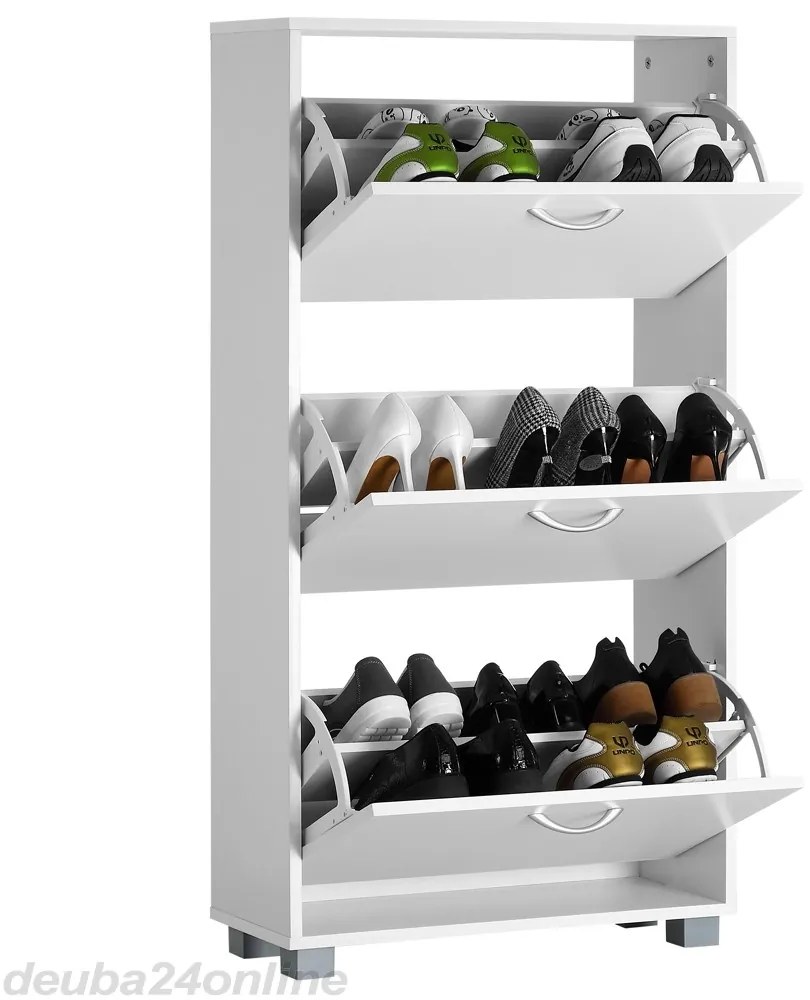 Casaria® Cipős szekrény 115x60x24 cm - fehér