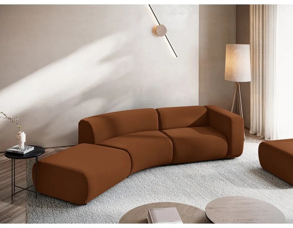 Narancssárga-barna bársony heverő (bal oldali) Ekahi – Makamii