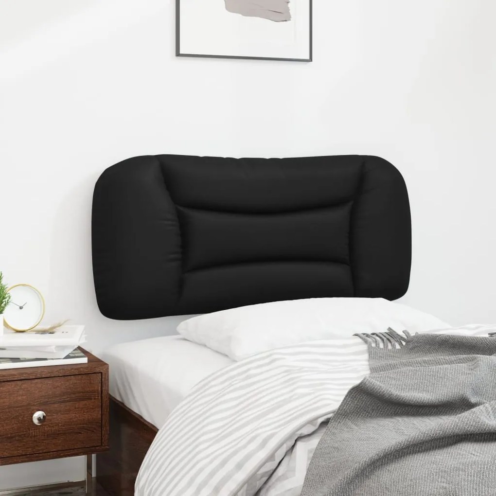 fekete műbőr fejtámla párna 90 cm