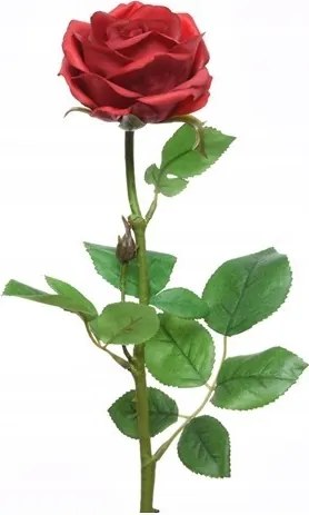 Rózsa ág piros művirág dekorációs 68cm