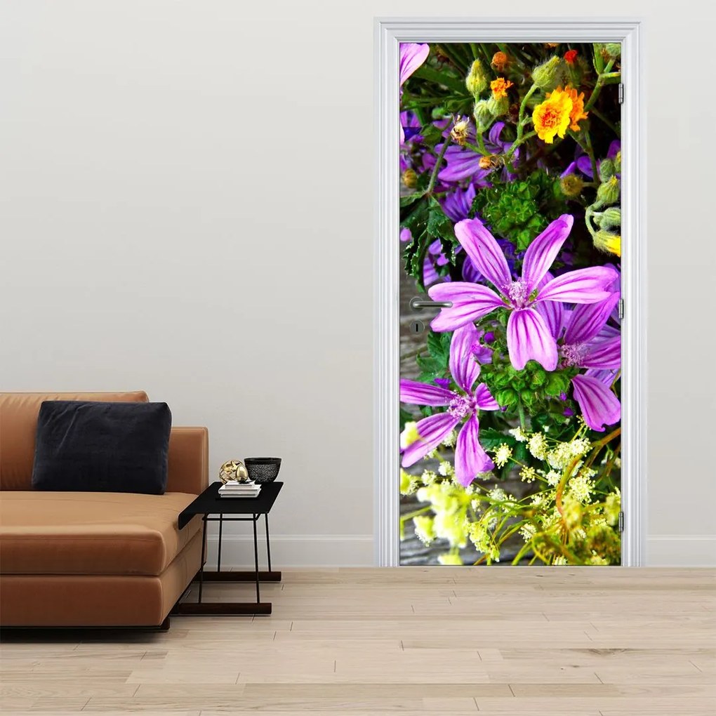 Fotótapéta ajtóra - Réti virágok (95x205cm)