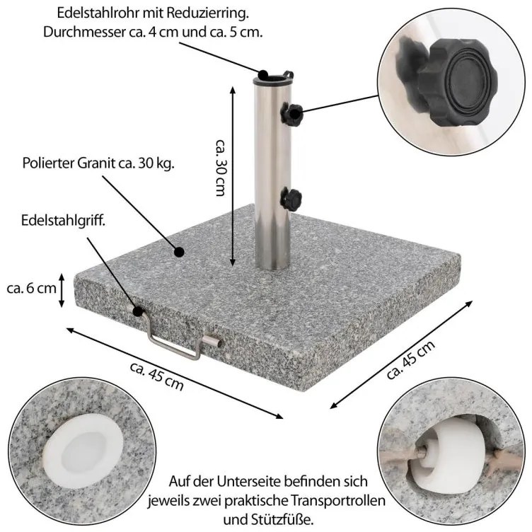 GARTHEN Napernyőtalp Gránit 30 kg