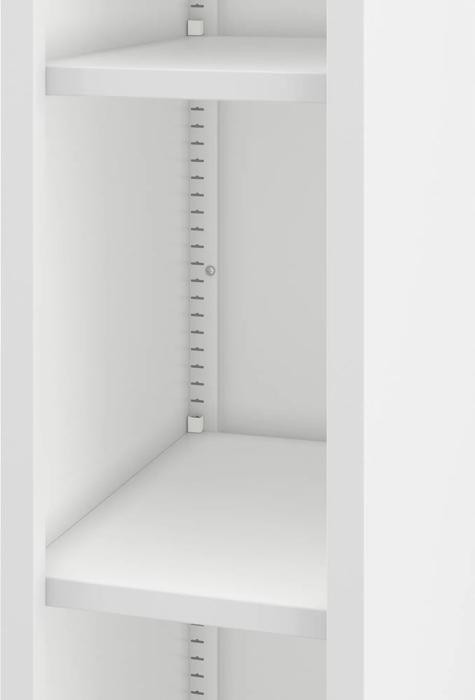 Keskeny fém irattároló polc dokumentumokhoz fehér: TIM 250 x 1950 x 600 mm