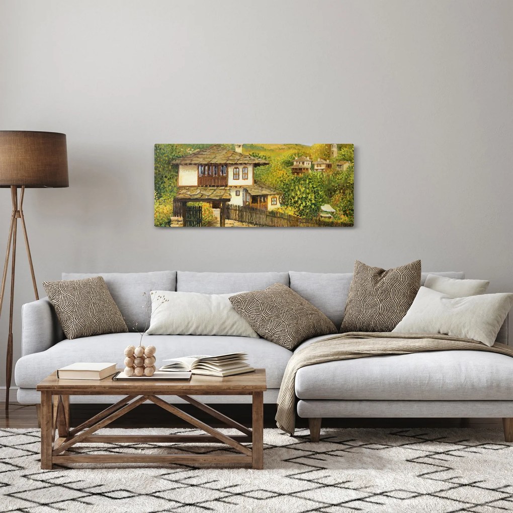 Kép - Házak nyáron (120x50 cm)