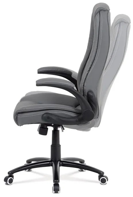 Szürke Ekobőr Irodai Főnöki Szék, Hinta Mechanikával. GREY – KA-G301