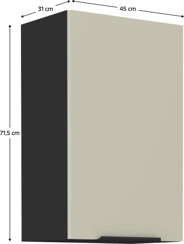 Felső szekrény, kasmír/fekete, ARAKA 45 G-72 1F