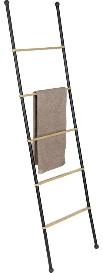 Fekete-natúr színű fém dekorációs létra Bambusa – Wenko