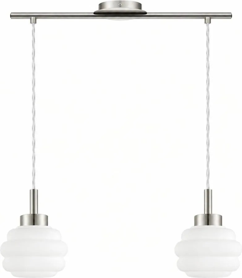 BRILAGI - LED csillár zsinóron RETRO GLASS 2xE27/60W/230V matt króm/fehér