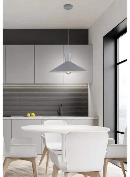 Csillár zsinóron ELISTA 1xE27/60W/230V szürke