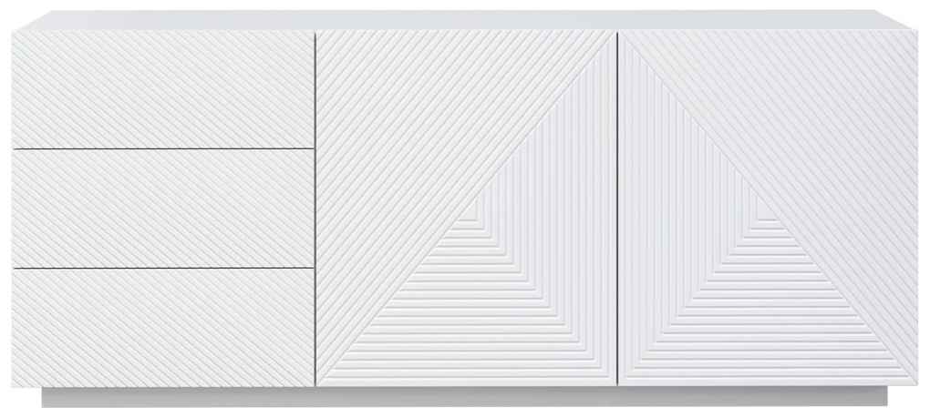 Asha komód 167 cm kétajtós fiókos - matt fehér