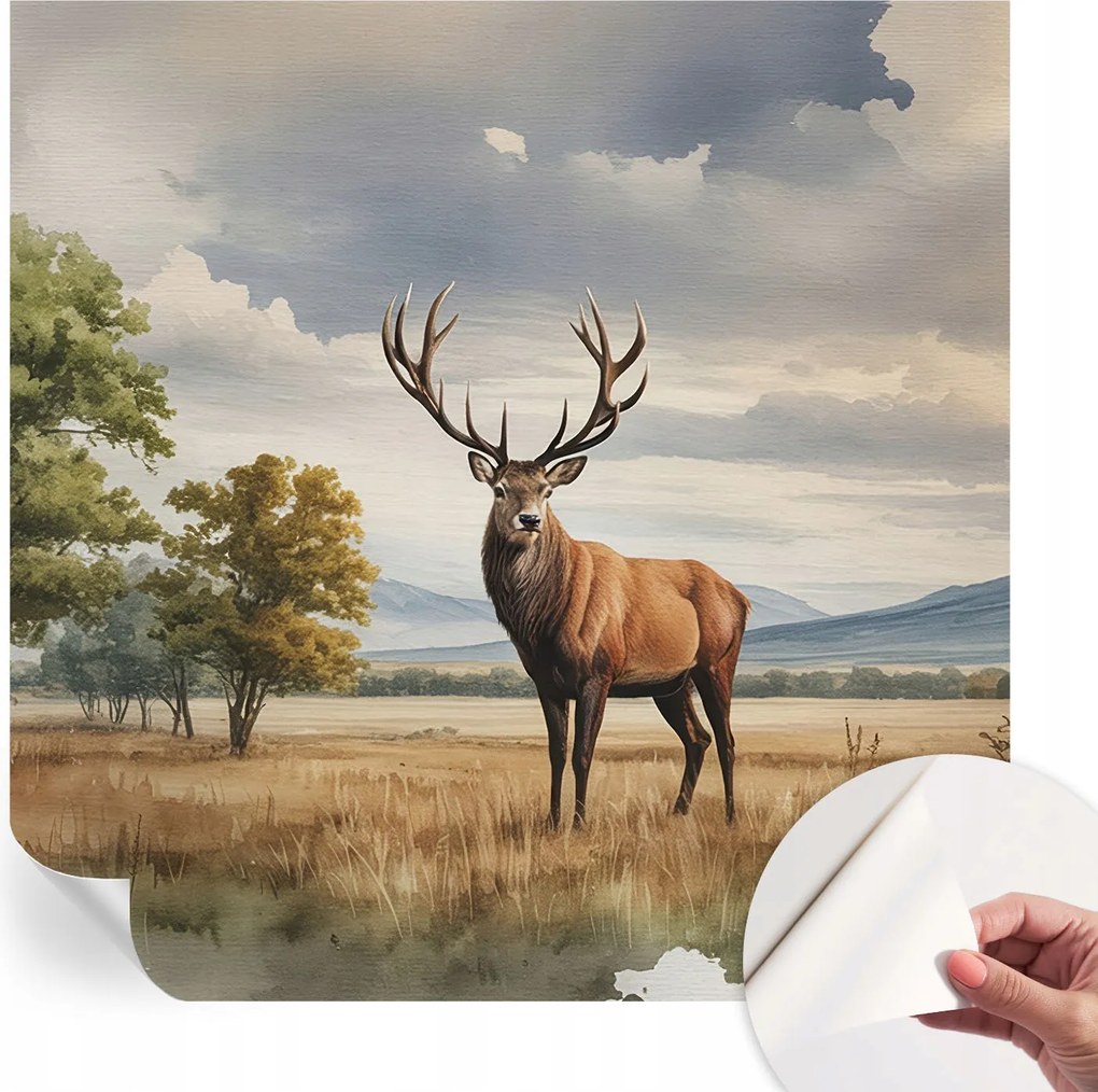 Divatos öntapadós fali tapéta Fenséges szarvas 250x250 cm