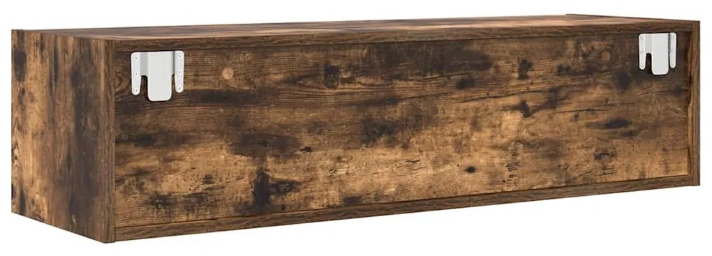 2 db füstös tölgy színű szerelt fa TV-szekrény 100x31x25,5cm