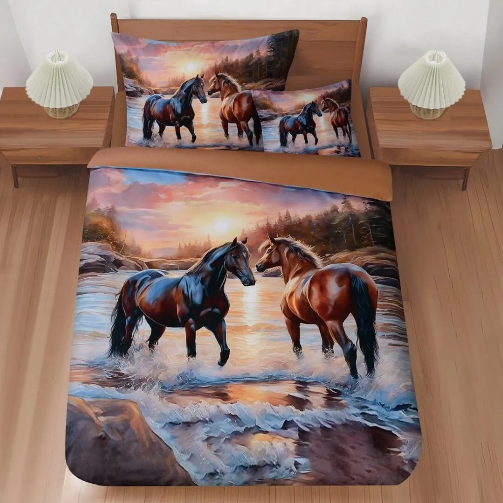 3 részes ágyneműgarnitúra Polycotton Horse dream 200x140cm+90x70cm TiaHome