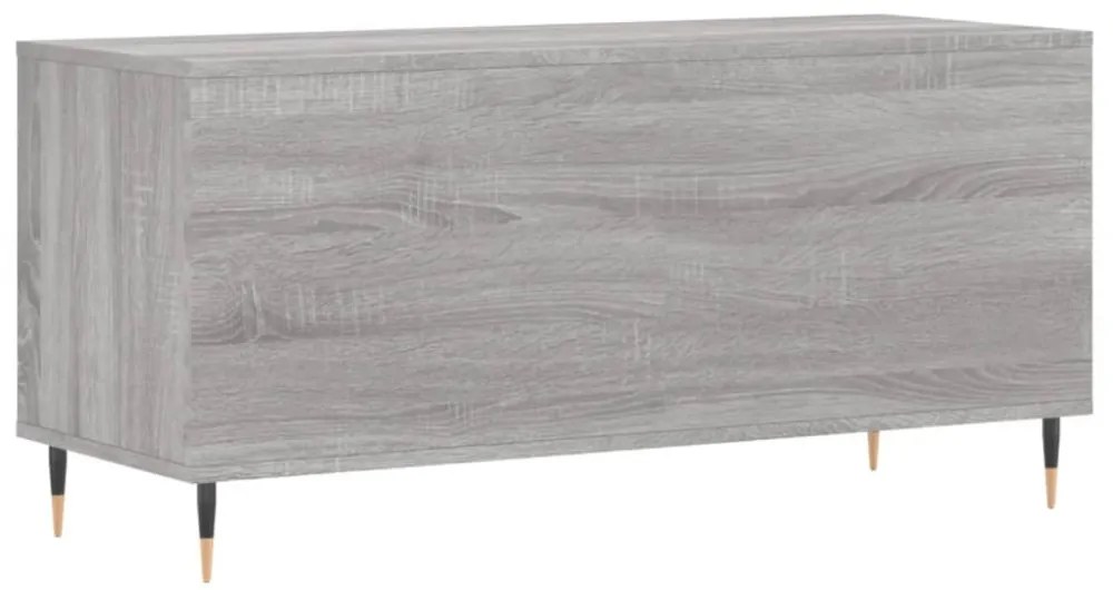 szürke sonoma színű szerelt fa hanglemezszekrény 100x38x48 cm