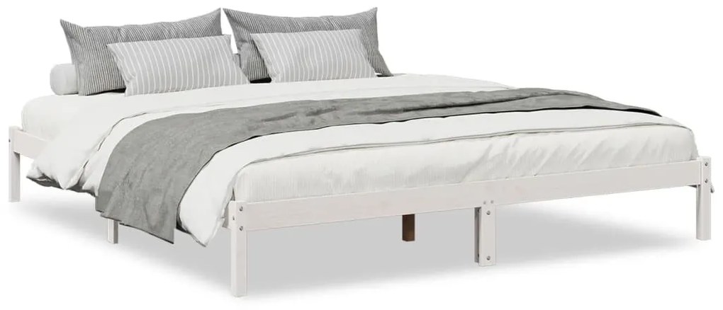 fehér tömör fenyő extra hosszú ágykeret matrac nélkül 180x210cm