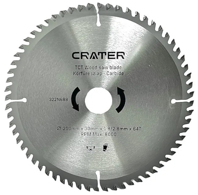 KÖRFŰRÉSZLAP 210*30 / 64FOG CARBIDE CRATER