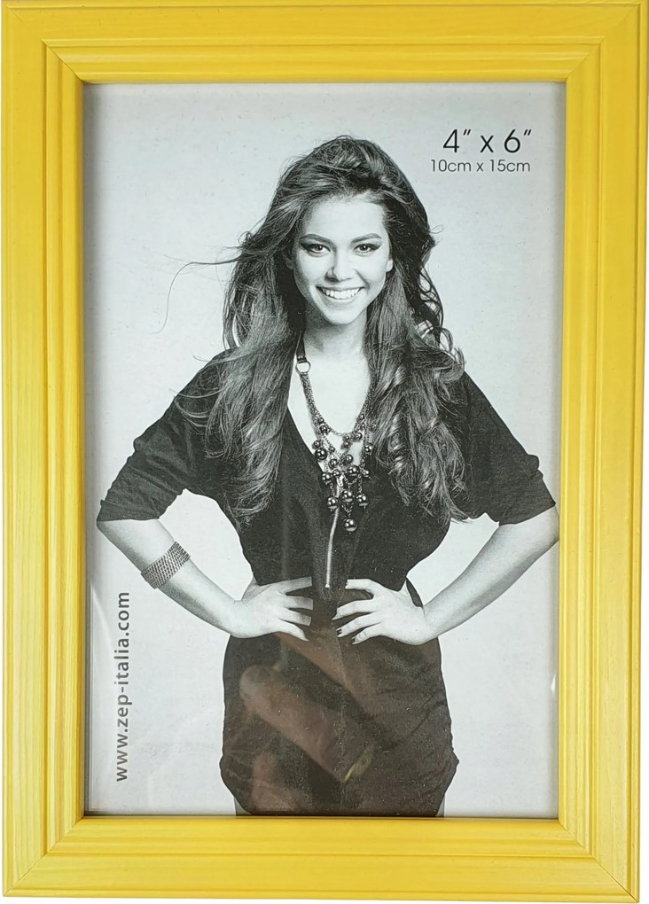 Képkeret, A4, 20x30, passepartout fa, sárga