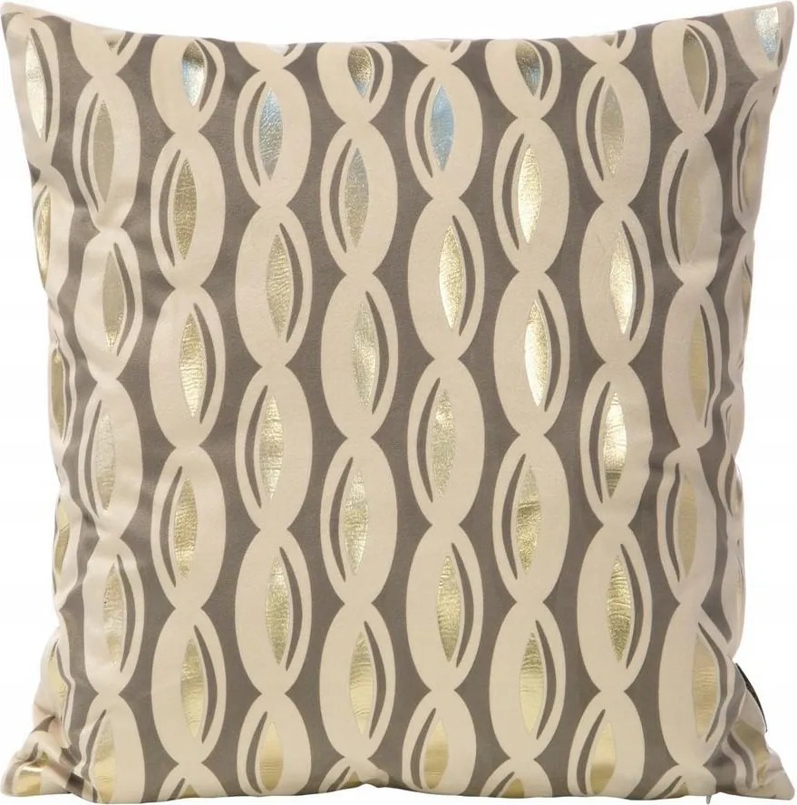 Párnahuzat 45x45 krém arany könnycsepp velúr geometria