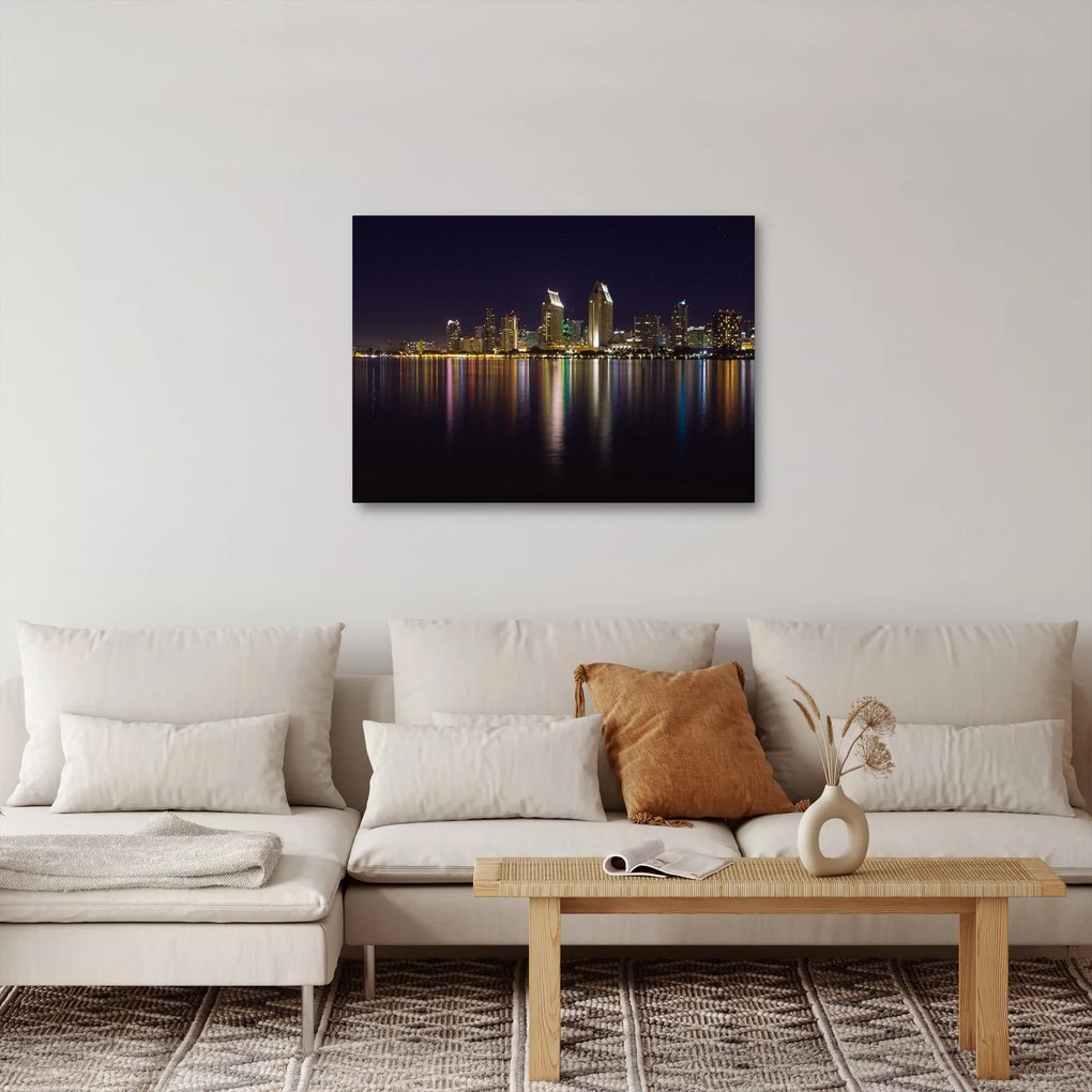 Éjszakai város képe (70x50 cm)