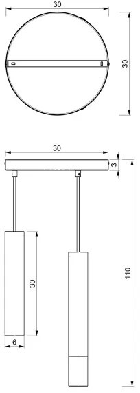 Csillár zsinóron RAITO 3xGU10/8W/230V fekete