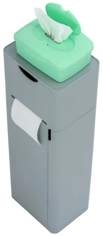 Szürke műanyag WC-papír tartó állvány kefével Imon – Wenko