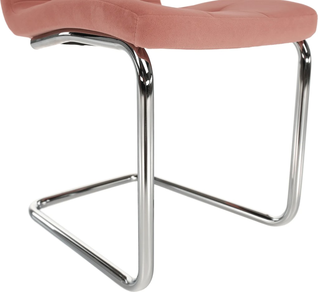 Étkezőszék, rózsaszín Velvet szövet/króm, SALOMA NEW
