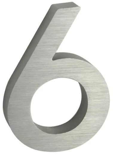 "6" házszám, RN.100LV, vágott, ezüst