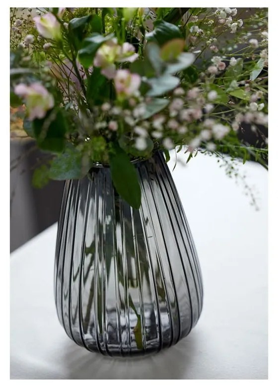 Kusintha szürke üveg váza, magasság 22 cm - Bitz