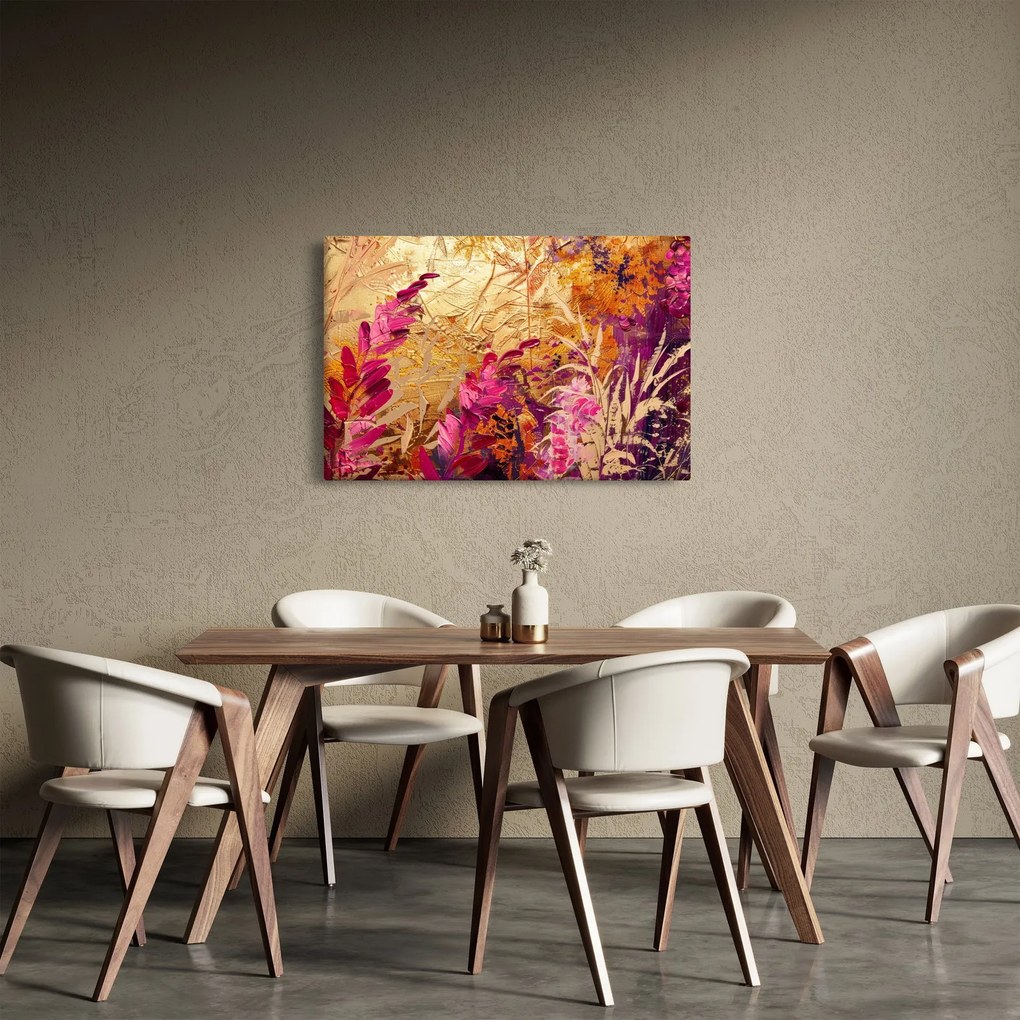 Kép - Absztrakt festmény virágok II. (90x60 cm)