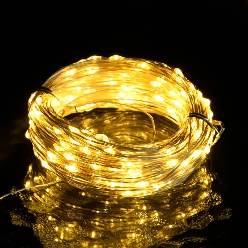 8 funkciós meleg fehér fényű tündérfényfüzér 400 LED-del 40 m