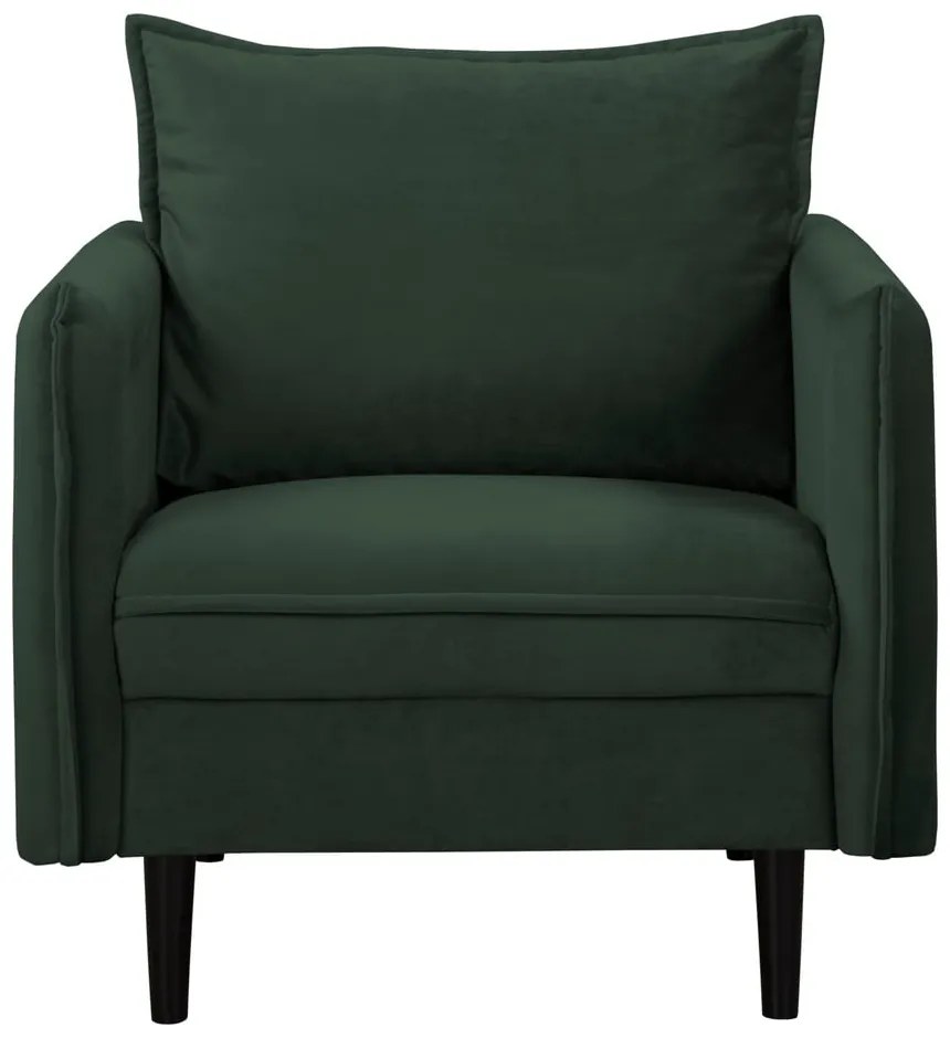 Sötétzöld bársony fotel Juli – Ropez