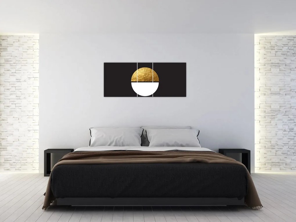 Kép - Absztrakció arany és fekete N⁰1 (120x50 cm)